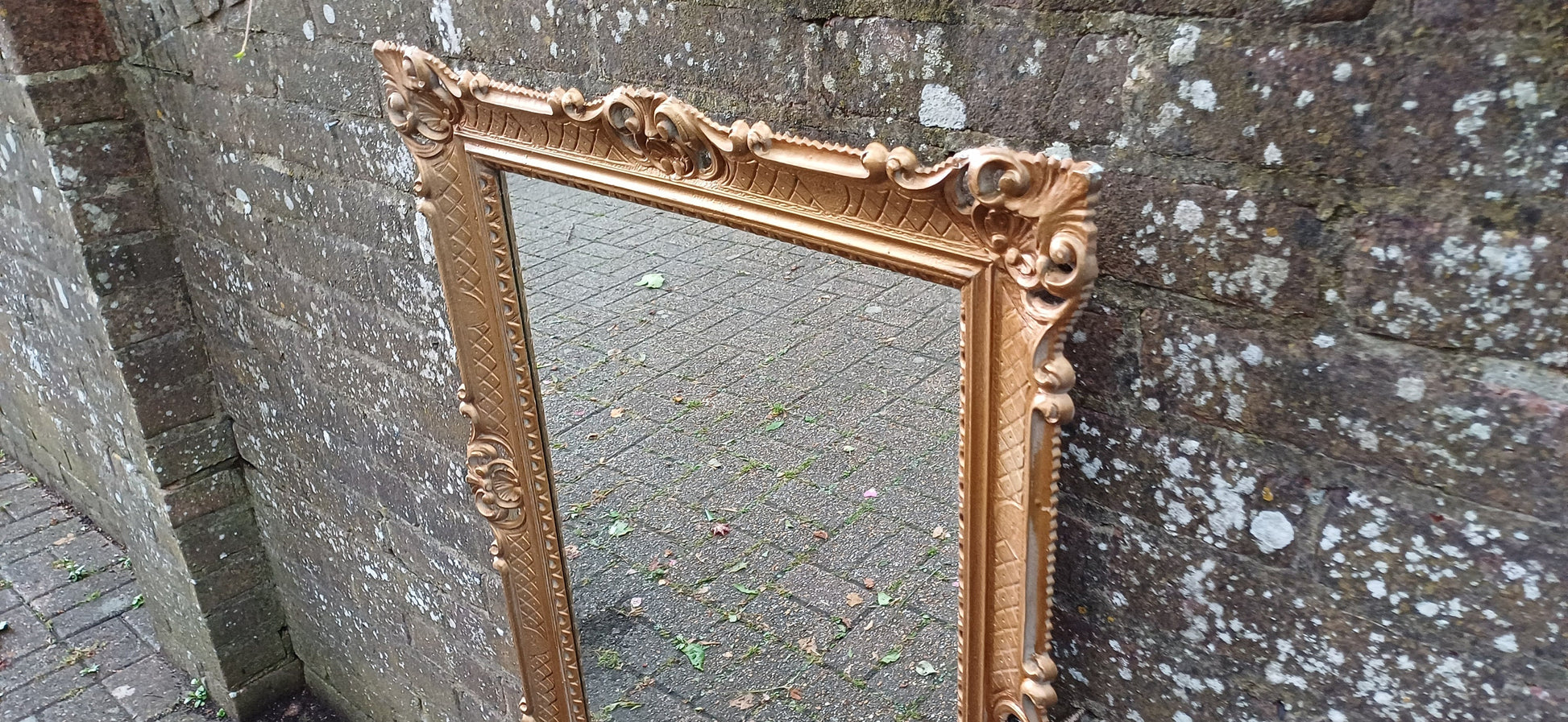 Huge 1970s Ornate Decorative Gold Gilt Wall Mirror
