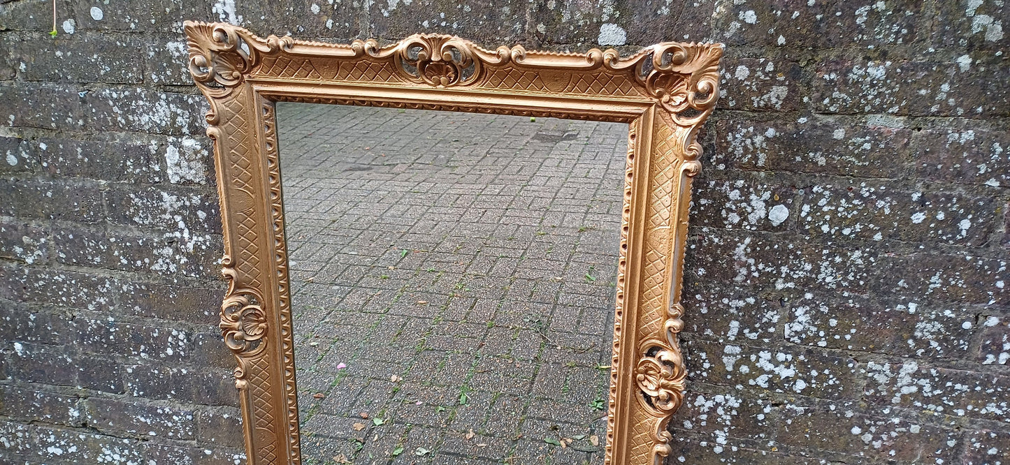 Huge 1970s Ornate Decorative Gold Gilt Wall Mirror