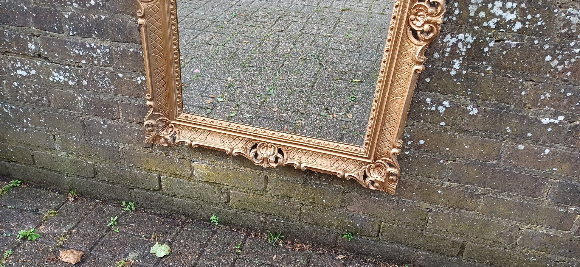 Huge 1970s Ornate Decorative Gold Gilt Wall Mirror