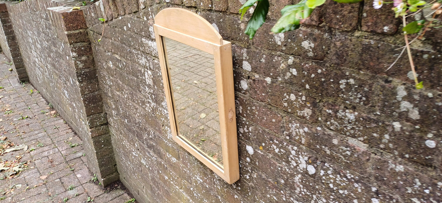 Pretty Solid Pine Vintage Stripped Victorian Wall Mirror