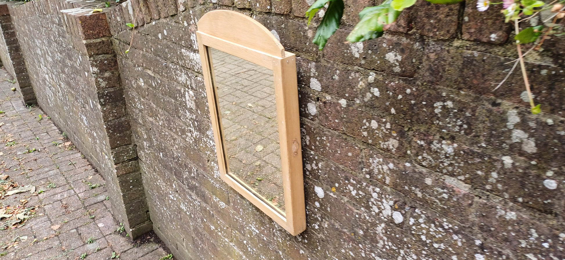 Pretty Solid Pine Vintage Stripped Victorian Wall Mirror