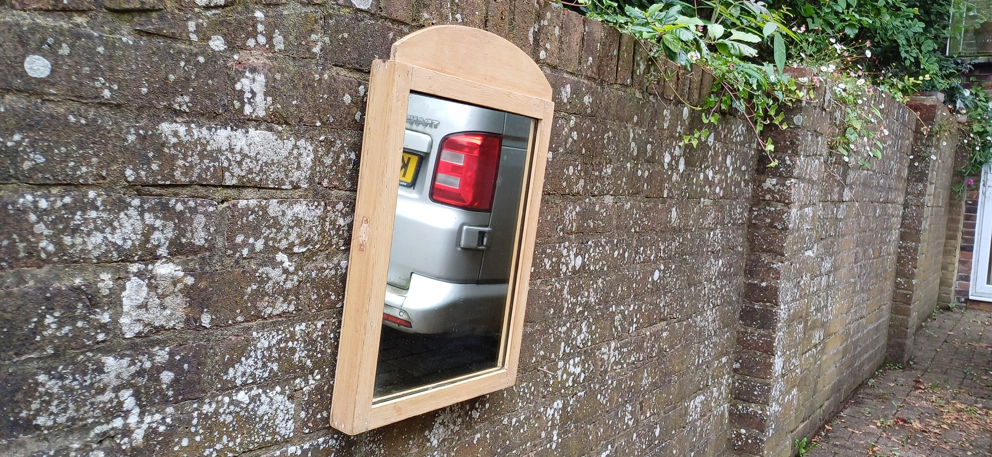 Pretty Solid Pine Vintage Stripped Victorian Wall Mirror