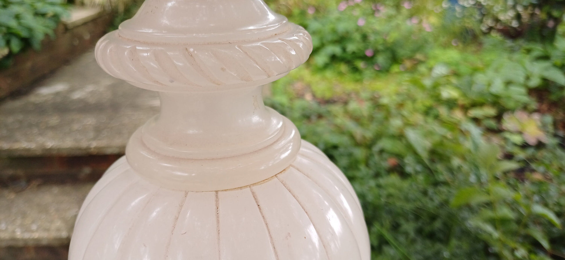 Huge and Imposing Quality Vintage Alabaster Carved Table Lamp