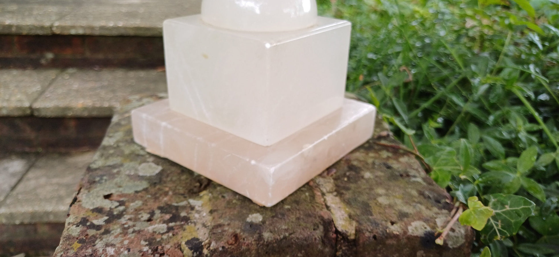 Huge and Imposing Quality Vintage Alabaster Carved Table Lamp