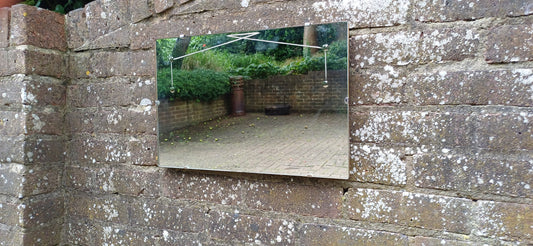 Unusual Hybrid Art Deco Art Nouveau Frameless Wall Mirror