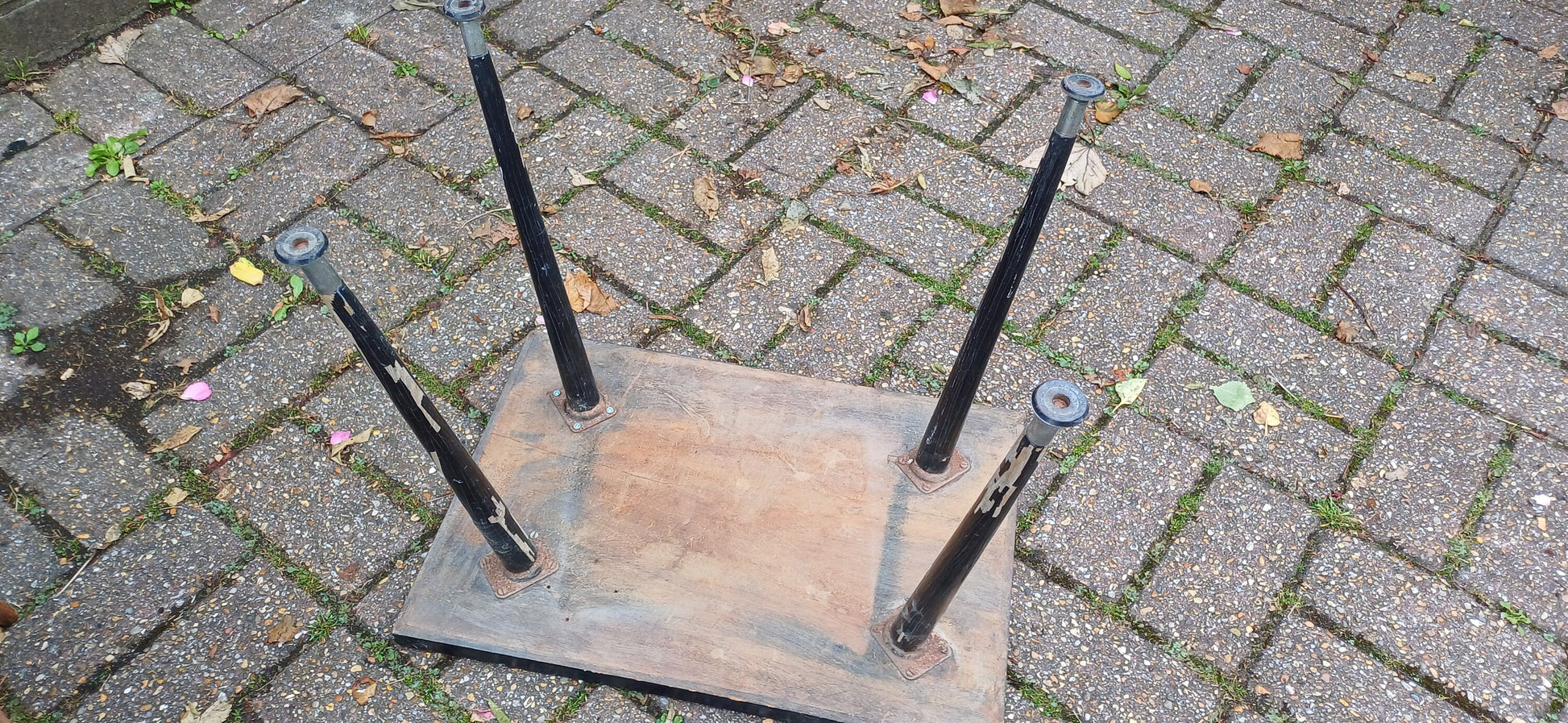 Pair Two Vintage Retro 50s 60s Coffee Tables Plant Stands For Upcycling