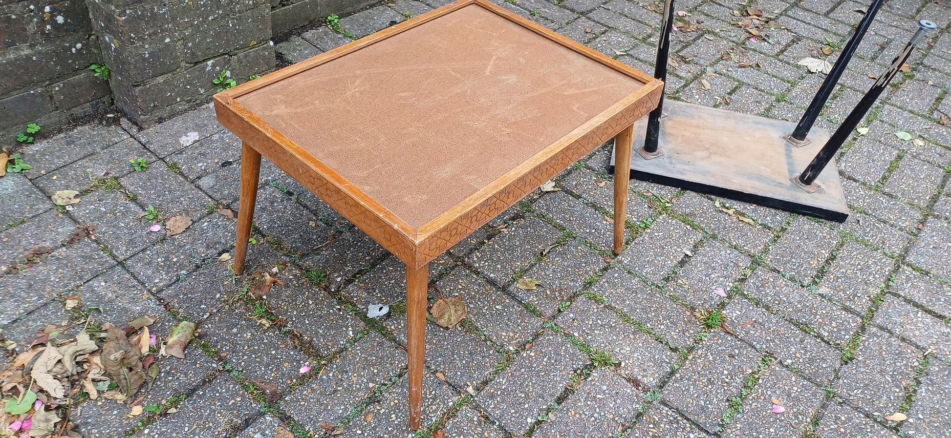 Pair Two Vintage Retro 50s 60s Coffee Tables Plant Stands For Upcycling