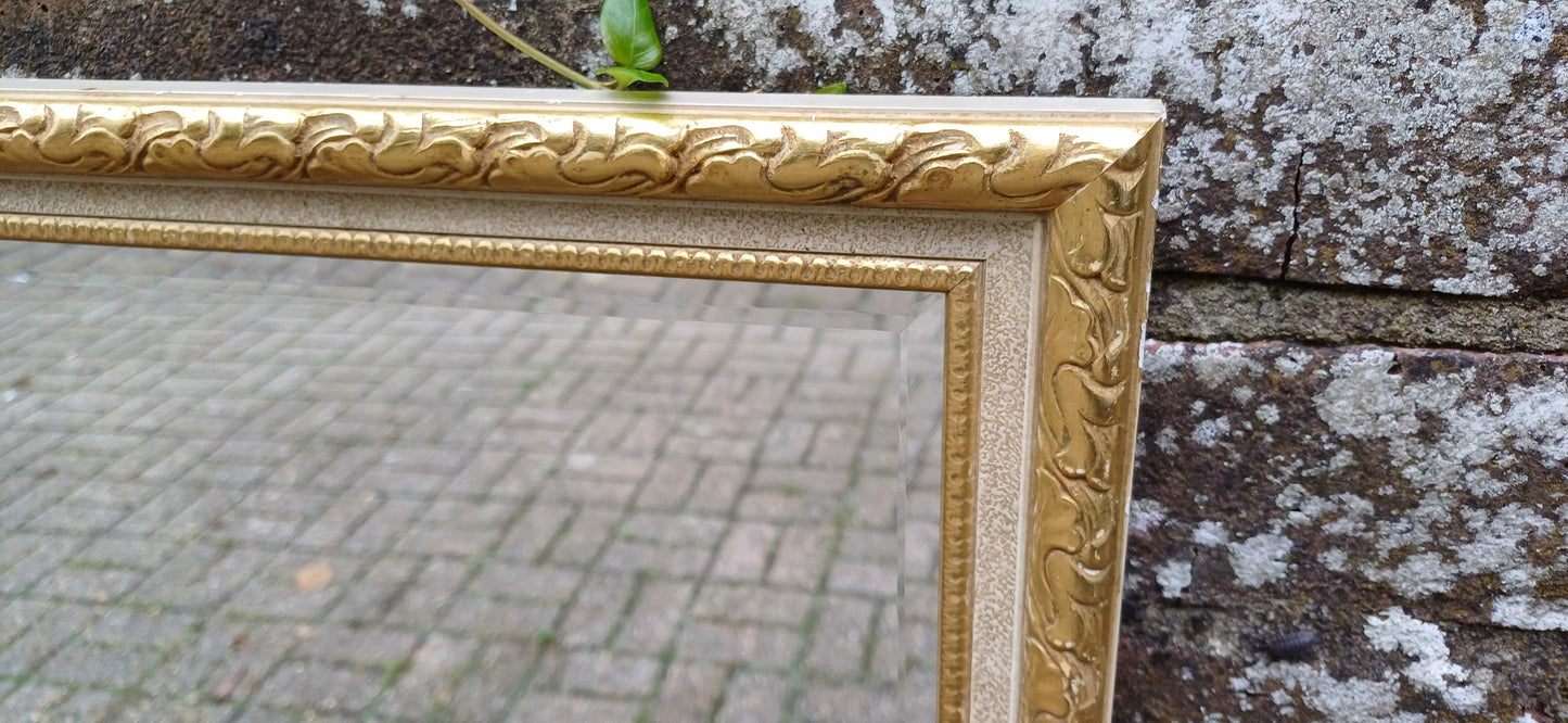Beautiful Large Vintage Gold and Cream Decorative Wall Mirror 75 x 47 cm