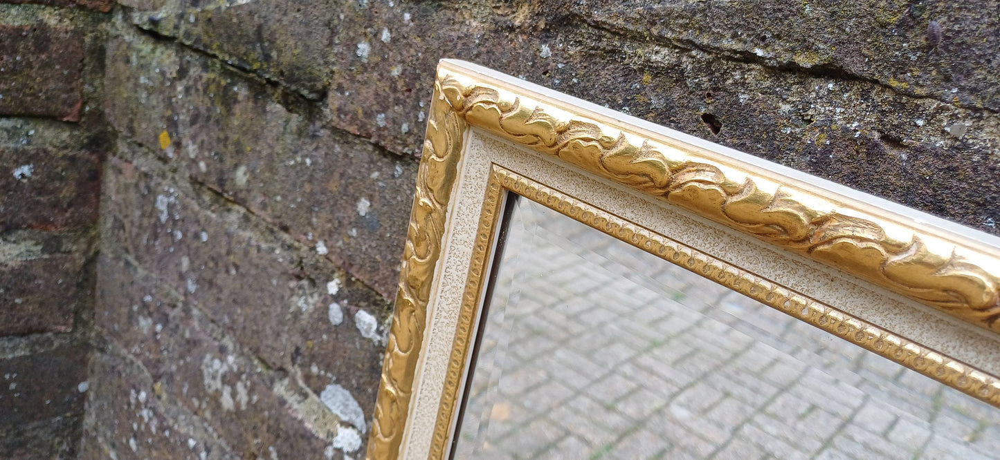 Beautiful Large Vintage Gold and Cream Decorative Wall Mirror 75 x 47 cm