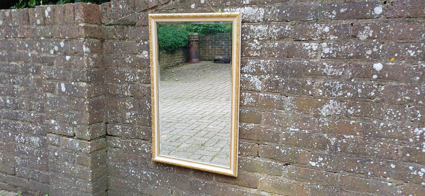 Beautiful Large Vintage Gold and Cream Decorative Wall Mirror 75 x 47 cm