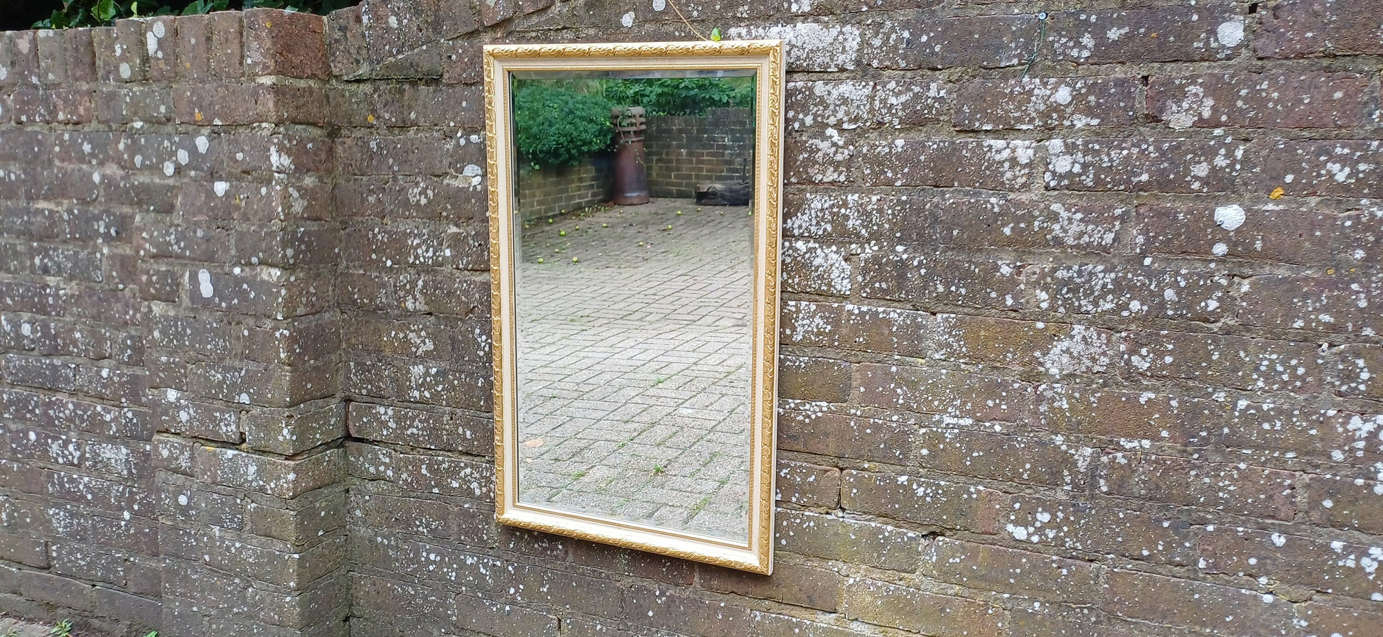 Beautiful Large Vintage Gold and Cream Decorative Wall Mirror 75 x 47 cm