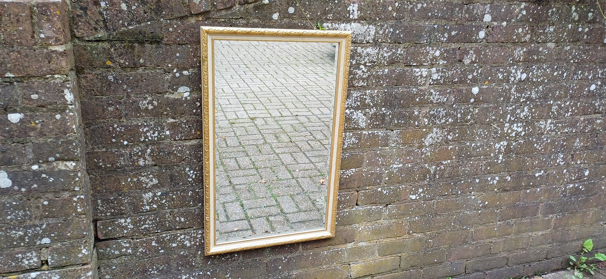 Beautiful Large Vintage Gold and Cream Decorative Wall Mirror 75 x 47 cm