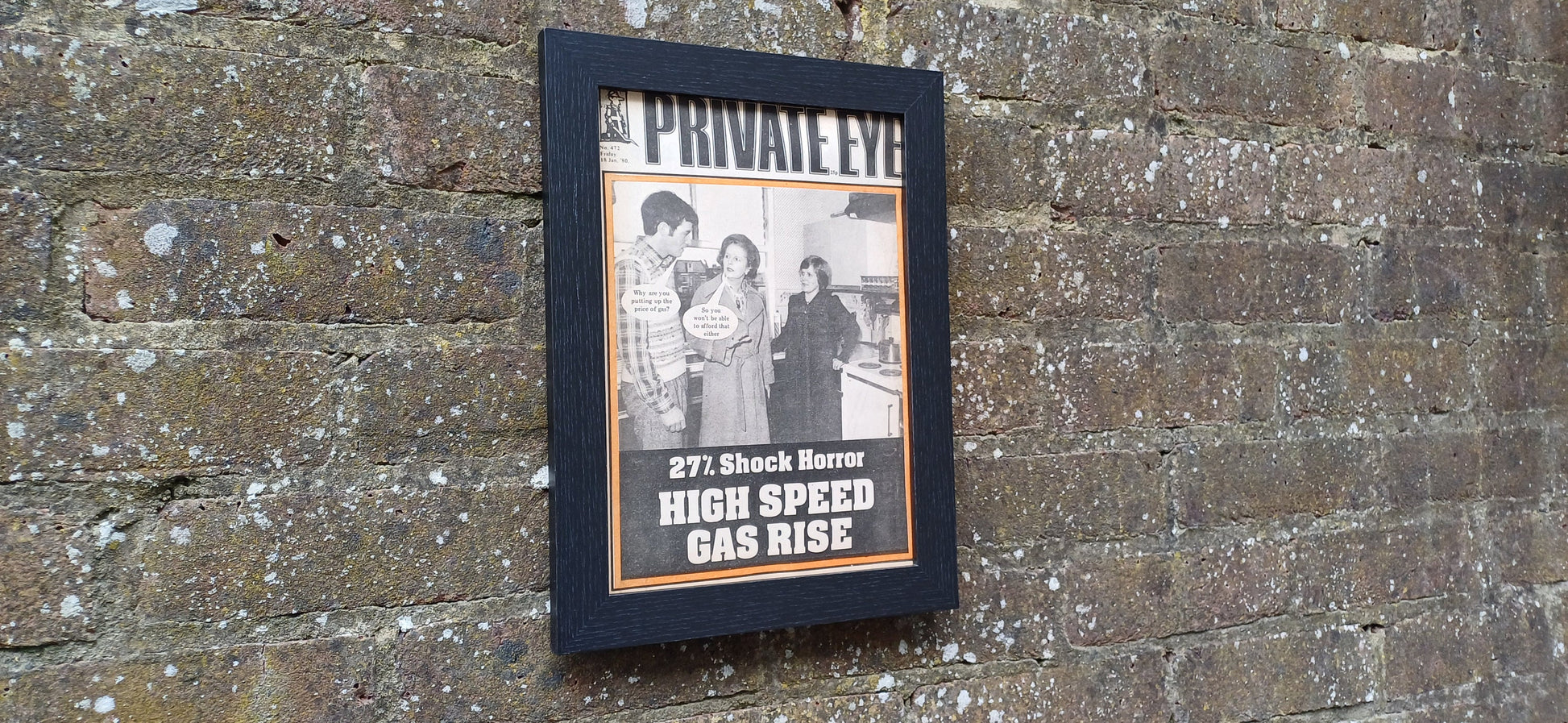 Framed Private Eye Magazine Satire Thatcher Austerity Penny Pinching No 472 Born Between 18/1/80-31/1/80, a Great Birthday Present!