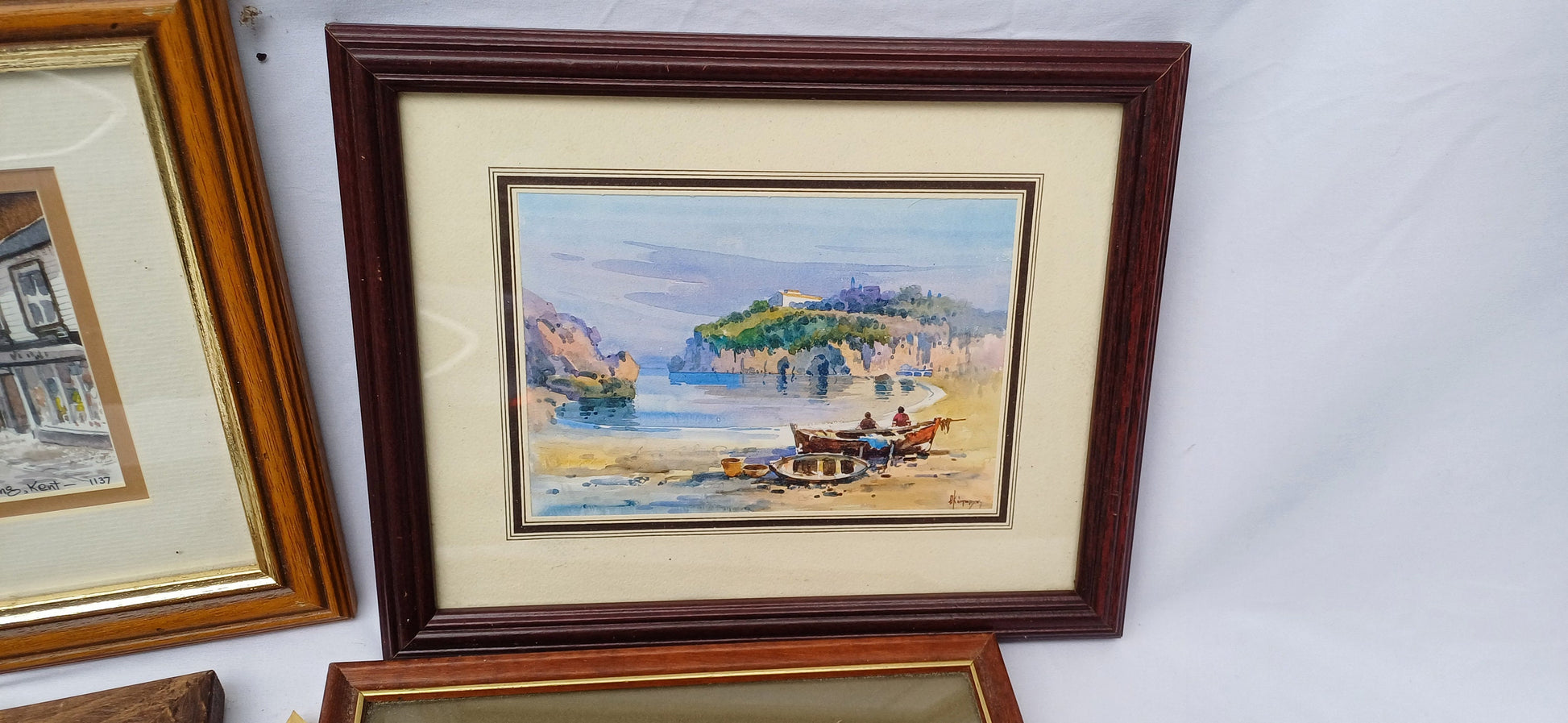 Collection of Vintage Pictures Picture Frames Framing Glazed with Boarded Backings Frame Artist Project. Watercolours. Photo Photograph.