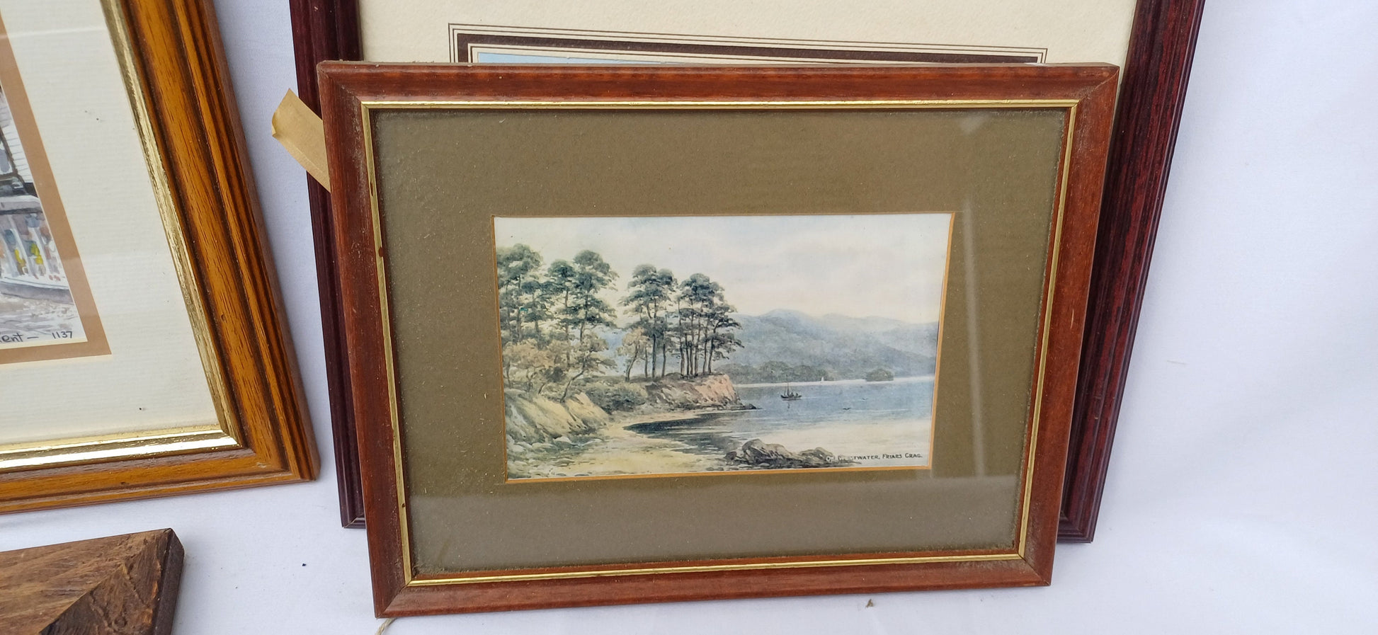 Collection of Vintage Pictures Picture Frames Framing Glazed with Boarded Backings Frame Artist Project. Watercolours. Photo Photograph.