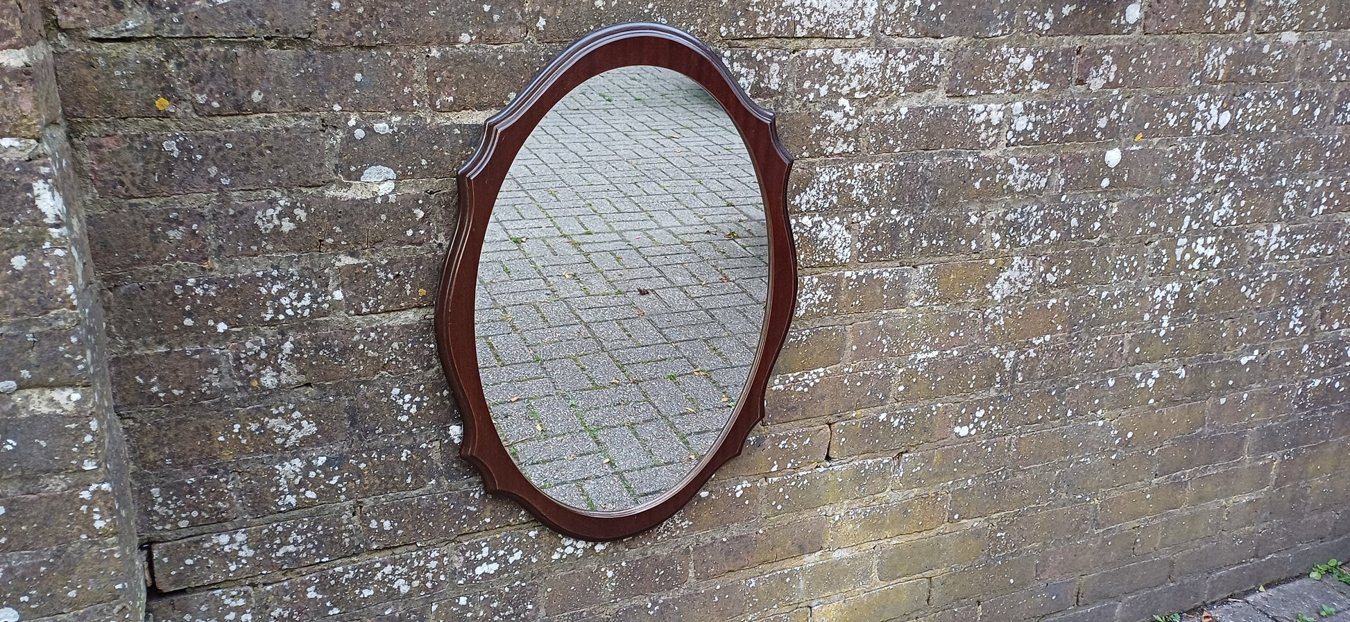 Vintage Teak Retro 70s Stag Shaped Decorative Wall Mirror