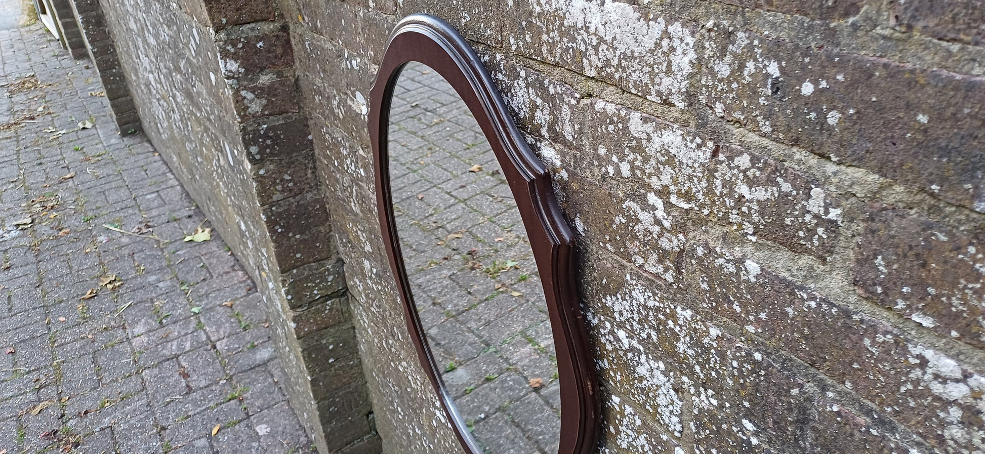 Vintage Teak Retro 70s Stag Shaped Decorative Wall Mirror