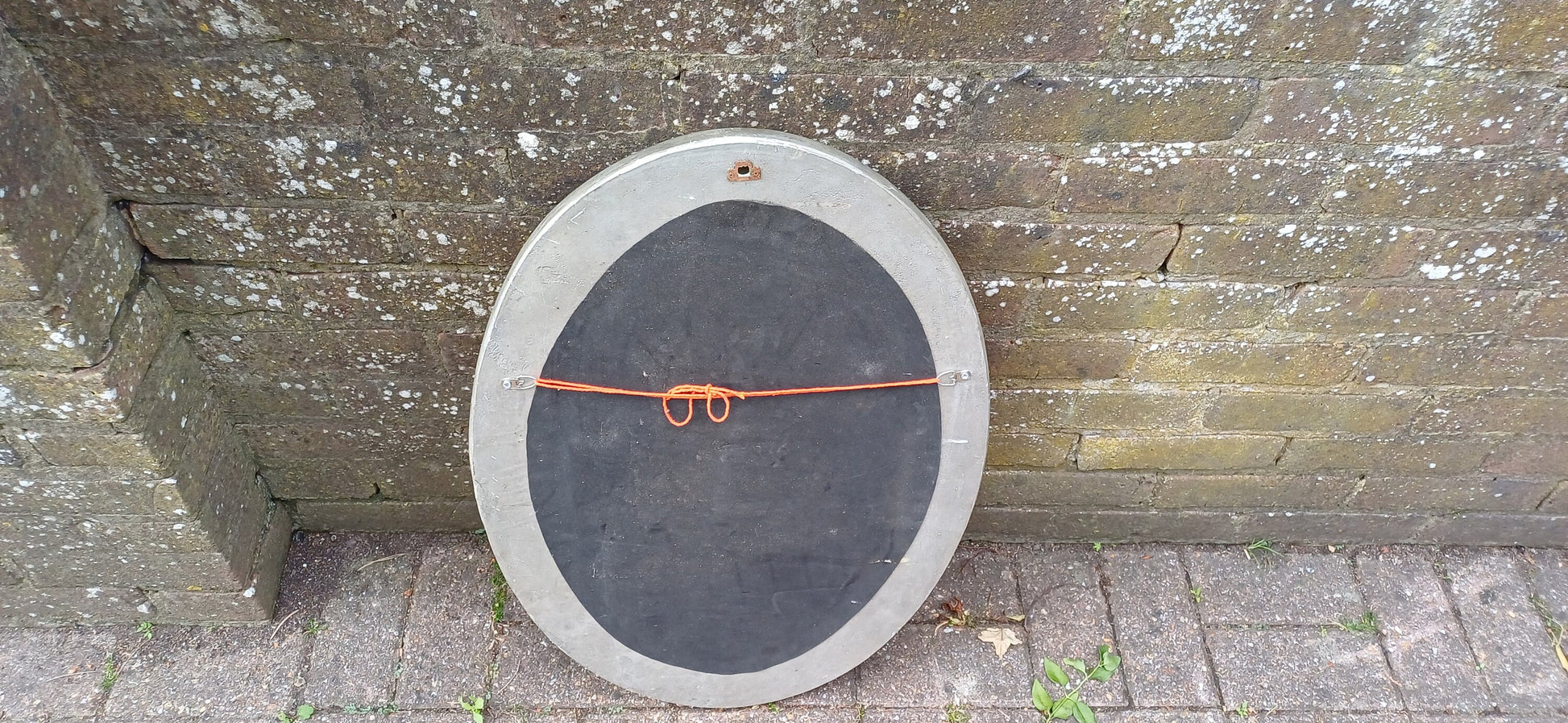 Vintage 80s Oval Bespoke Mosaic Mirror Sea and Sand Hues