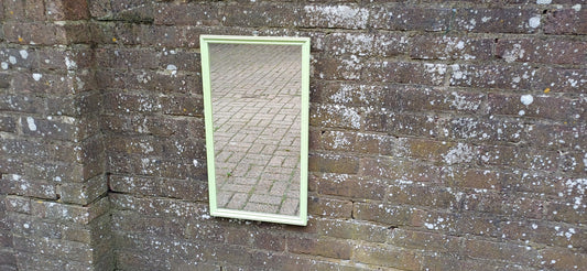 Vintage Decorative Upcycled 70s Mirror in Lime Green