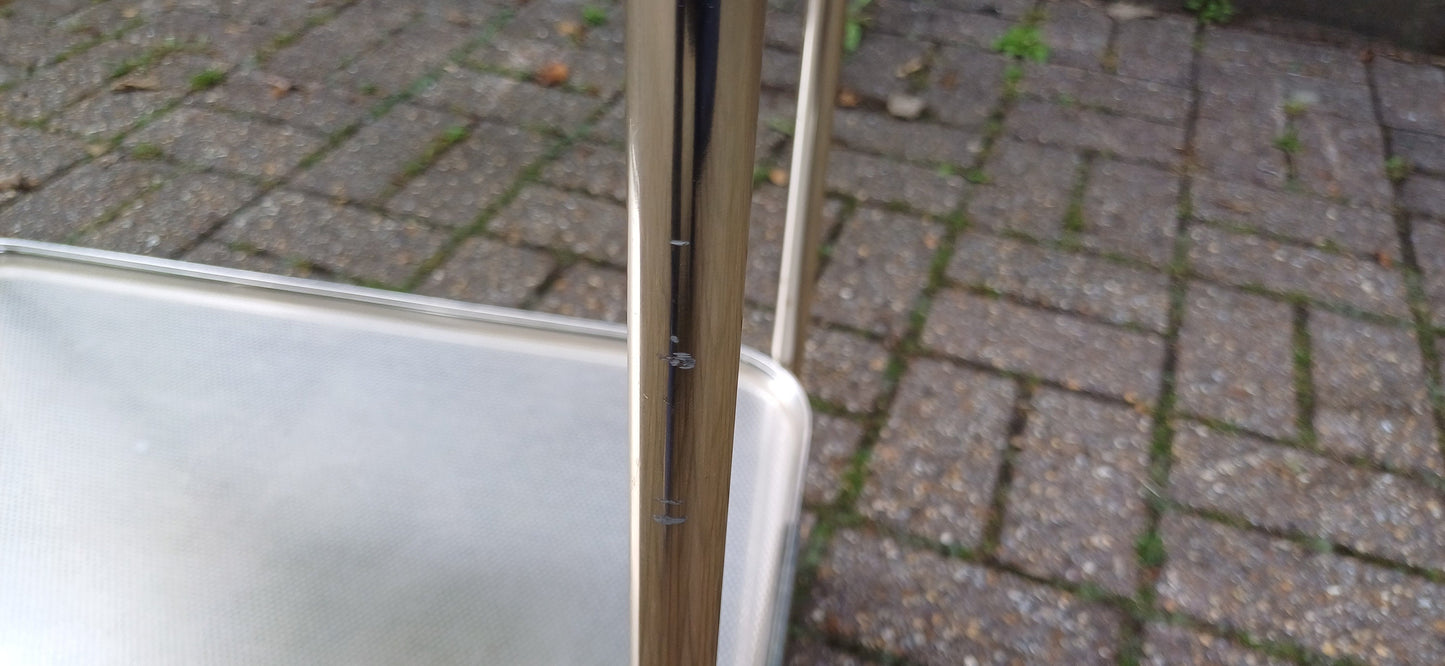 Quirky Vintage Metal Retro 2 Tier Trolley Metal Trays Lift Out Side Table Folding