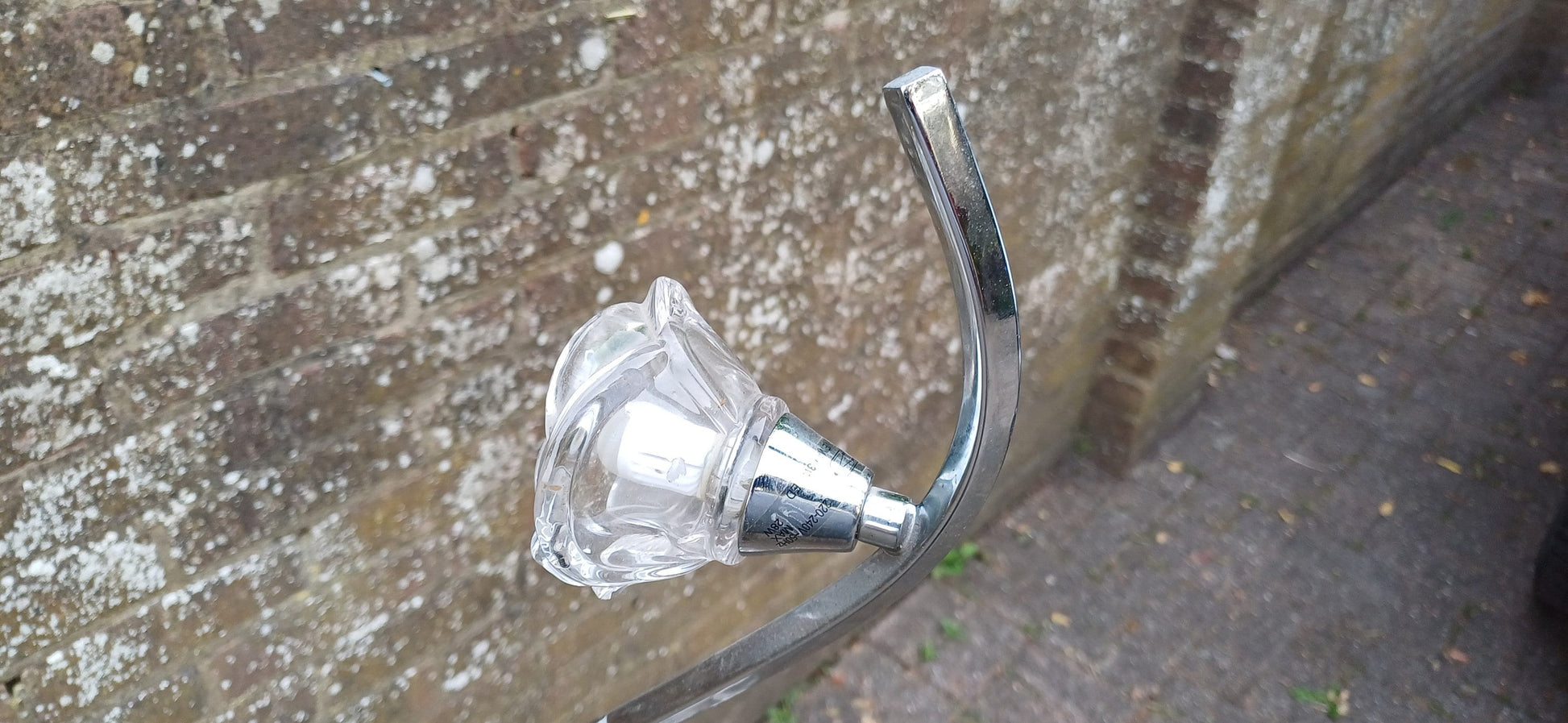 Retro Style Chrome Effect Standard Lamp PAT Tested Floral Shades.