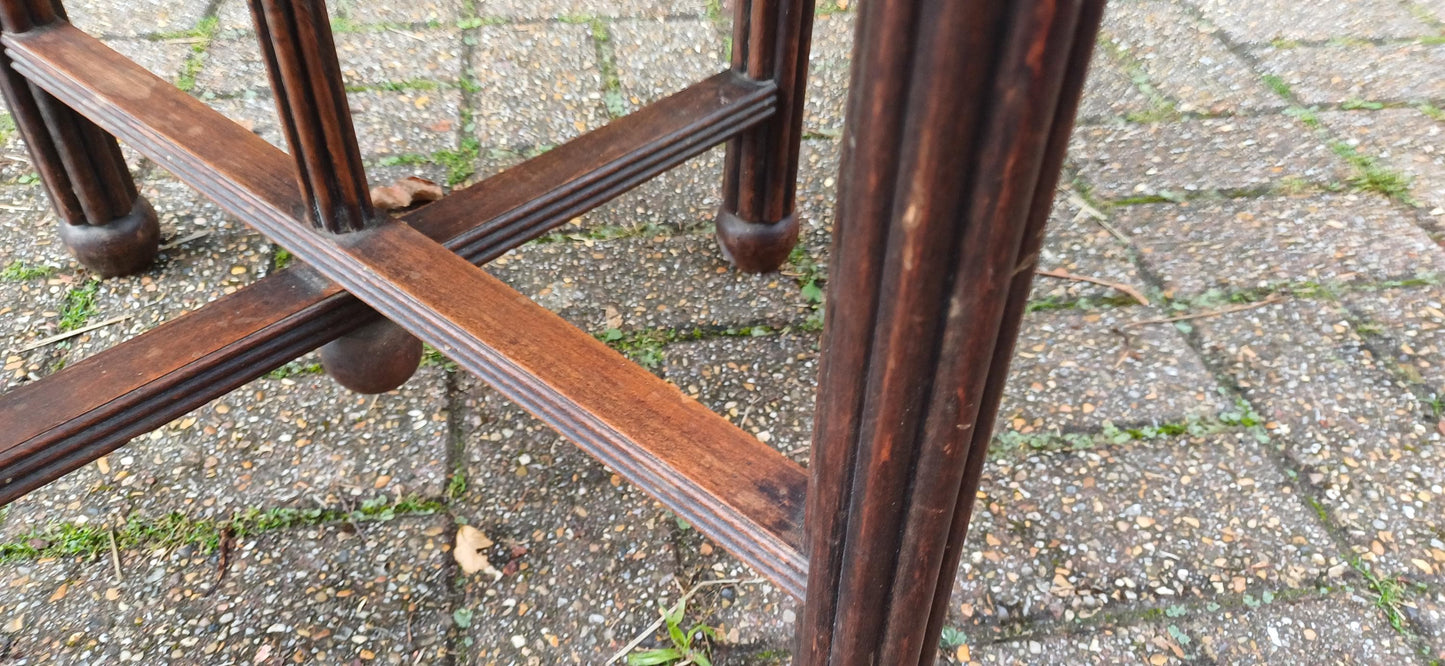 Vintage Mahogany and Brass Benares Table Coffee Side Occasional Decorative Folding.
