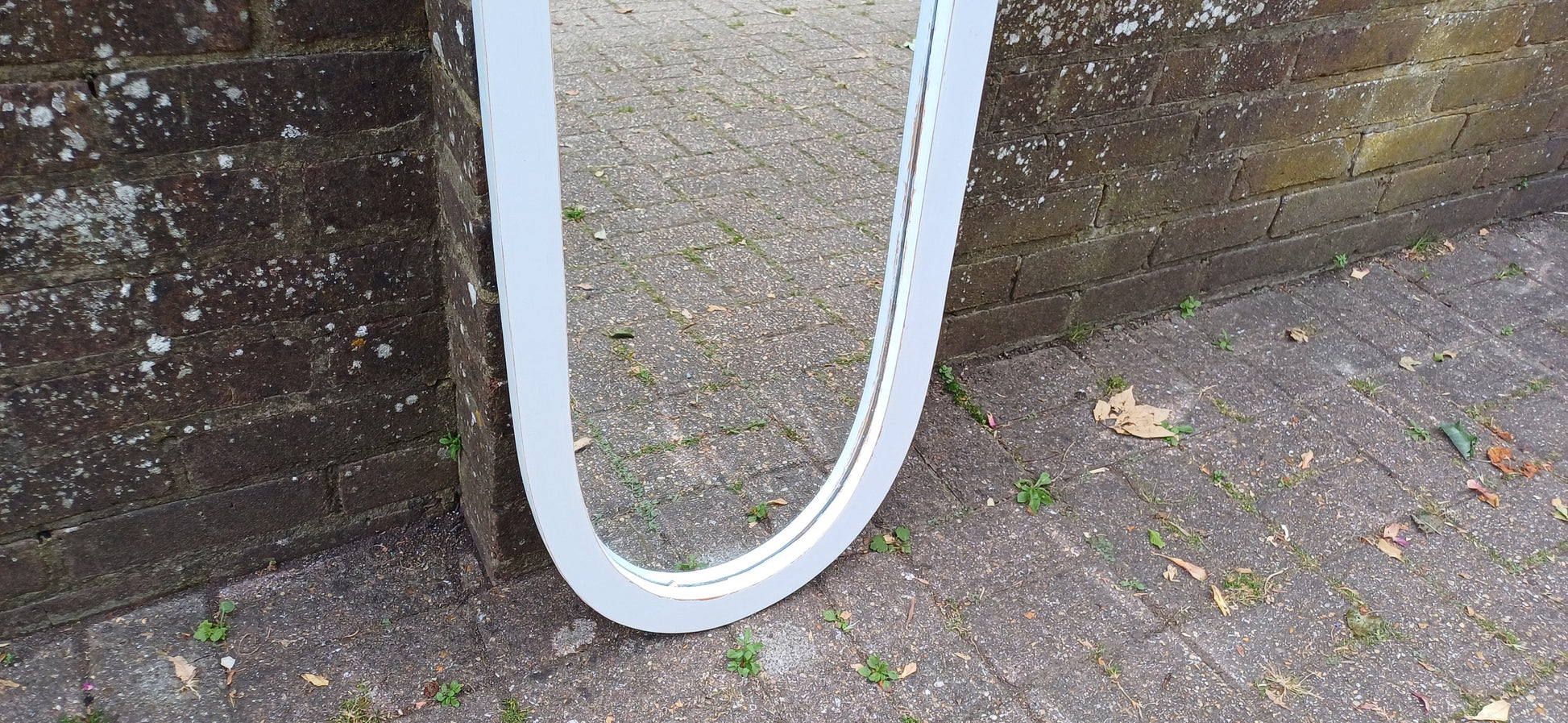 Large Painted Shabby Chic Mirror in Farrow and Ball Light Blue.