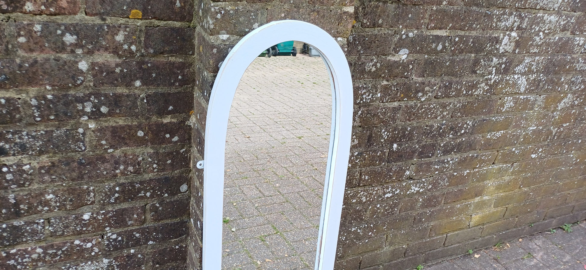 Large Painted Shabby Chic Mirror in Farrow and Ball Light Blue.
