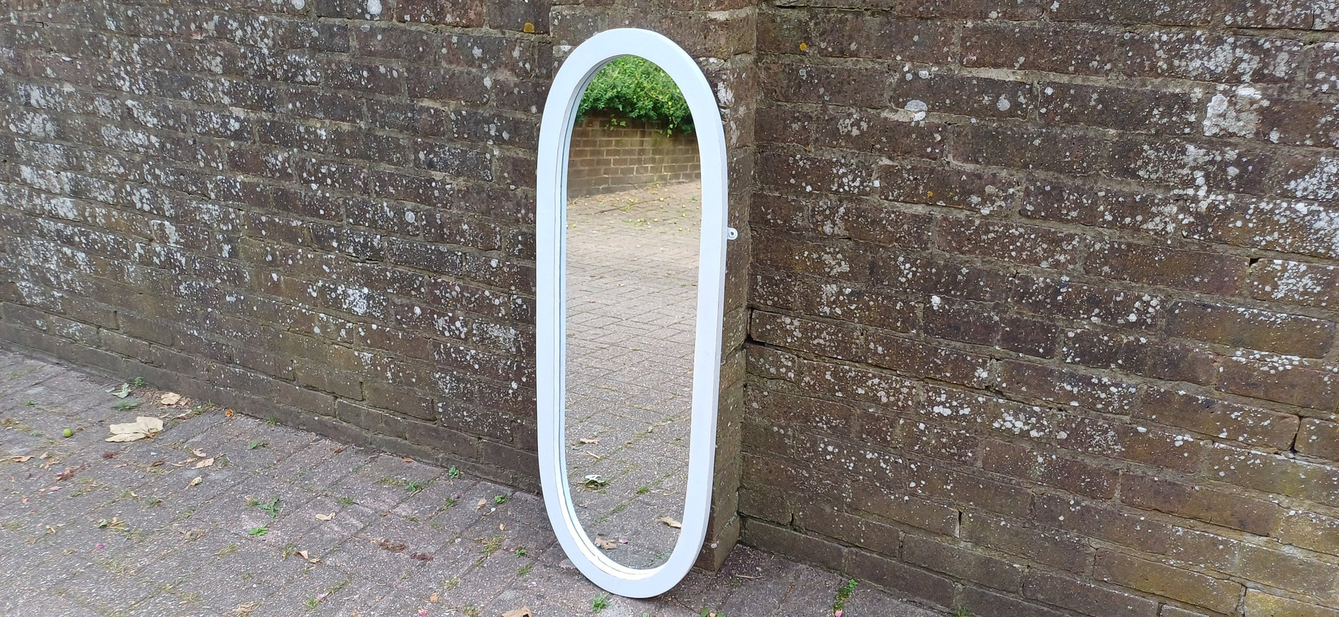 Large Painted Shabby Chic Mirror in Farrow and Ball Light Blue.