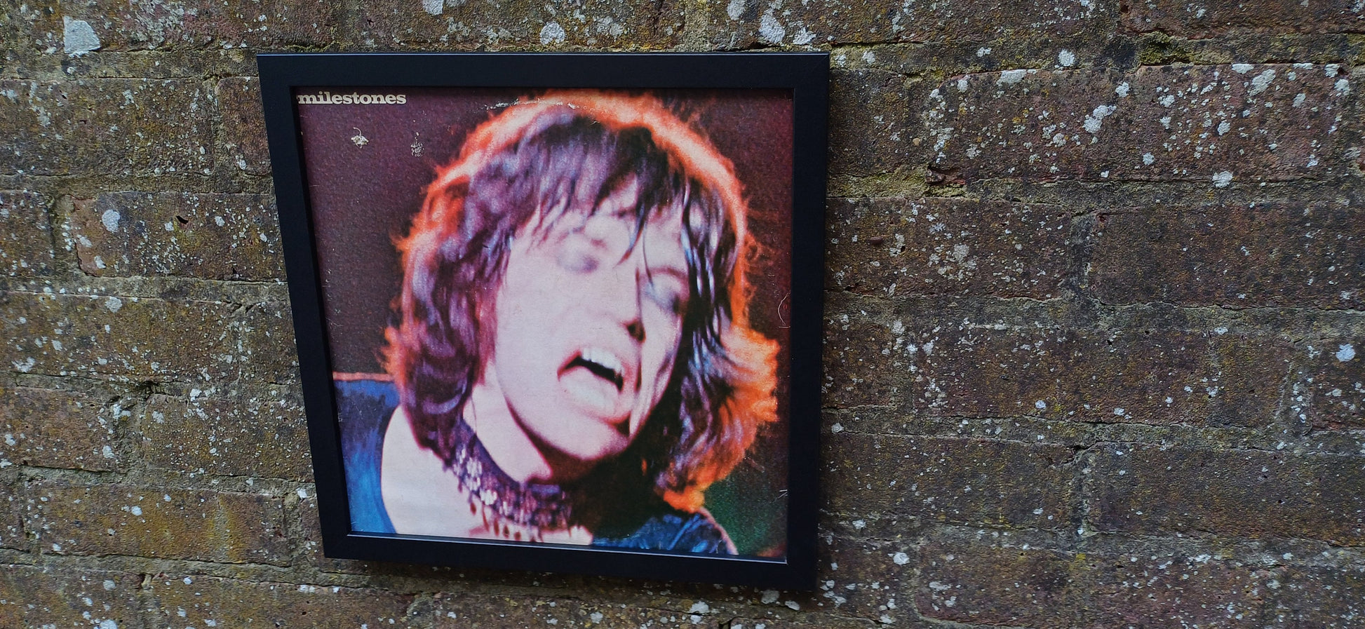 Rolling Stones 'Milestones' Genuine Original Framed Glazed Album Cover Pop Art Memorabilia.
