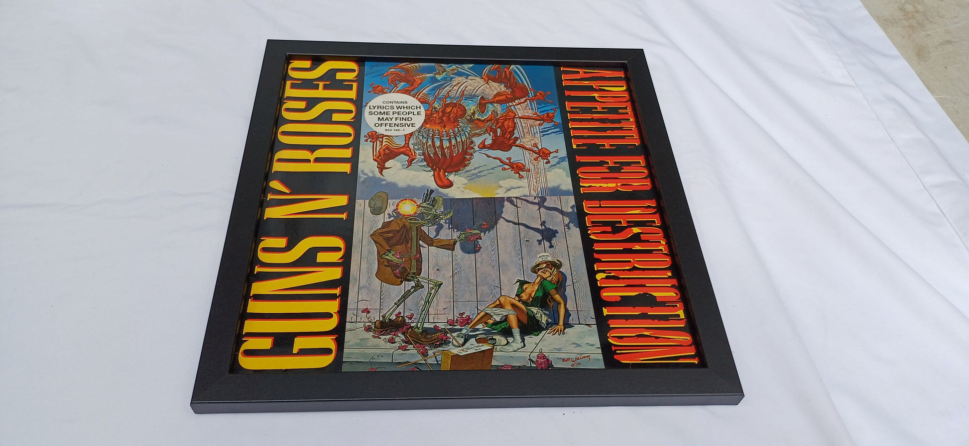 Guns N' Roses Appetite for Destruction Genuine Original Framed Glazed Album Cover Pop Art Memorabilia.