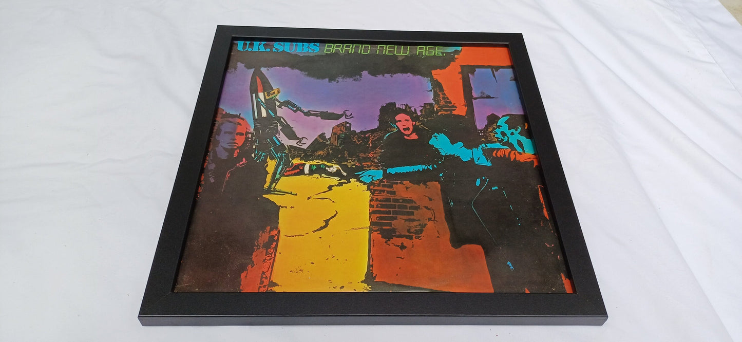 UK Subs Brand New Age Genuine Original Framed Glazed Album Cover Pop Art Memorabilia.