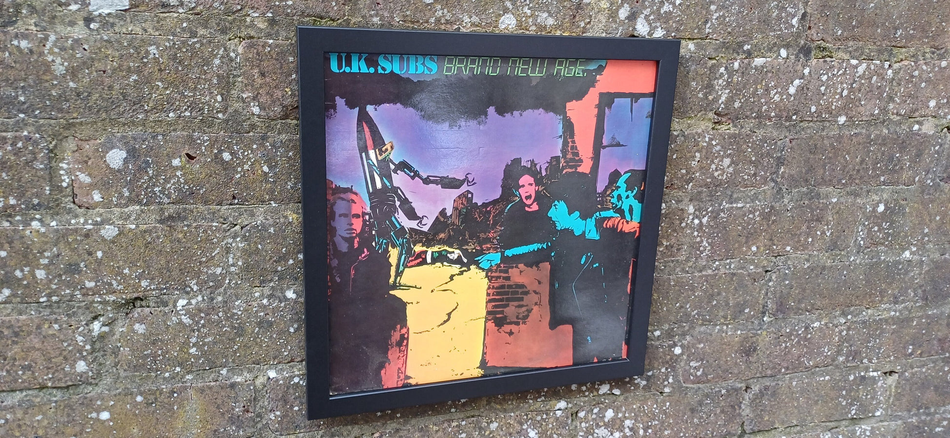 UK Subs Brand New Age Genuine Original Framed Glazed Album Cover Pop Art Memorabilia.