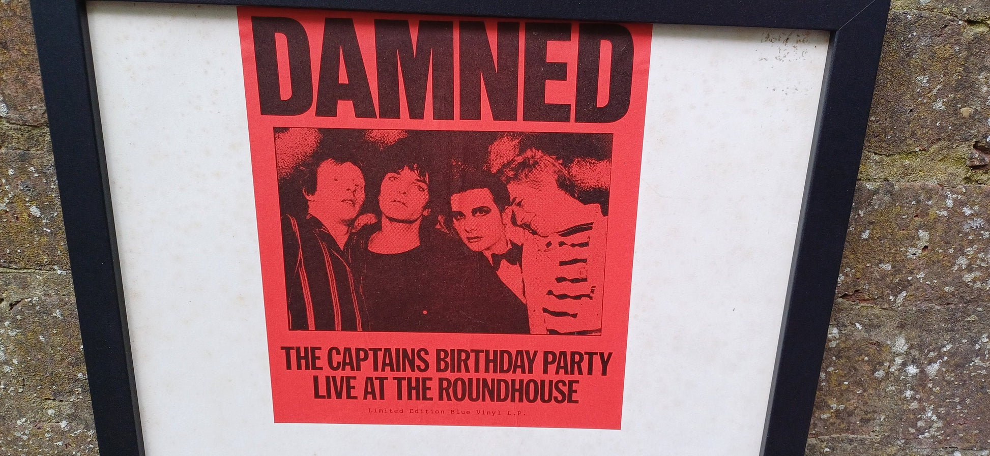 The Damned Live at the Roundhouse Genuine Original Framed Glazed Album Cover Pop Art Memorabilia. The Captains Birthday Party