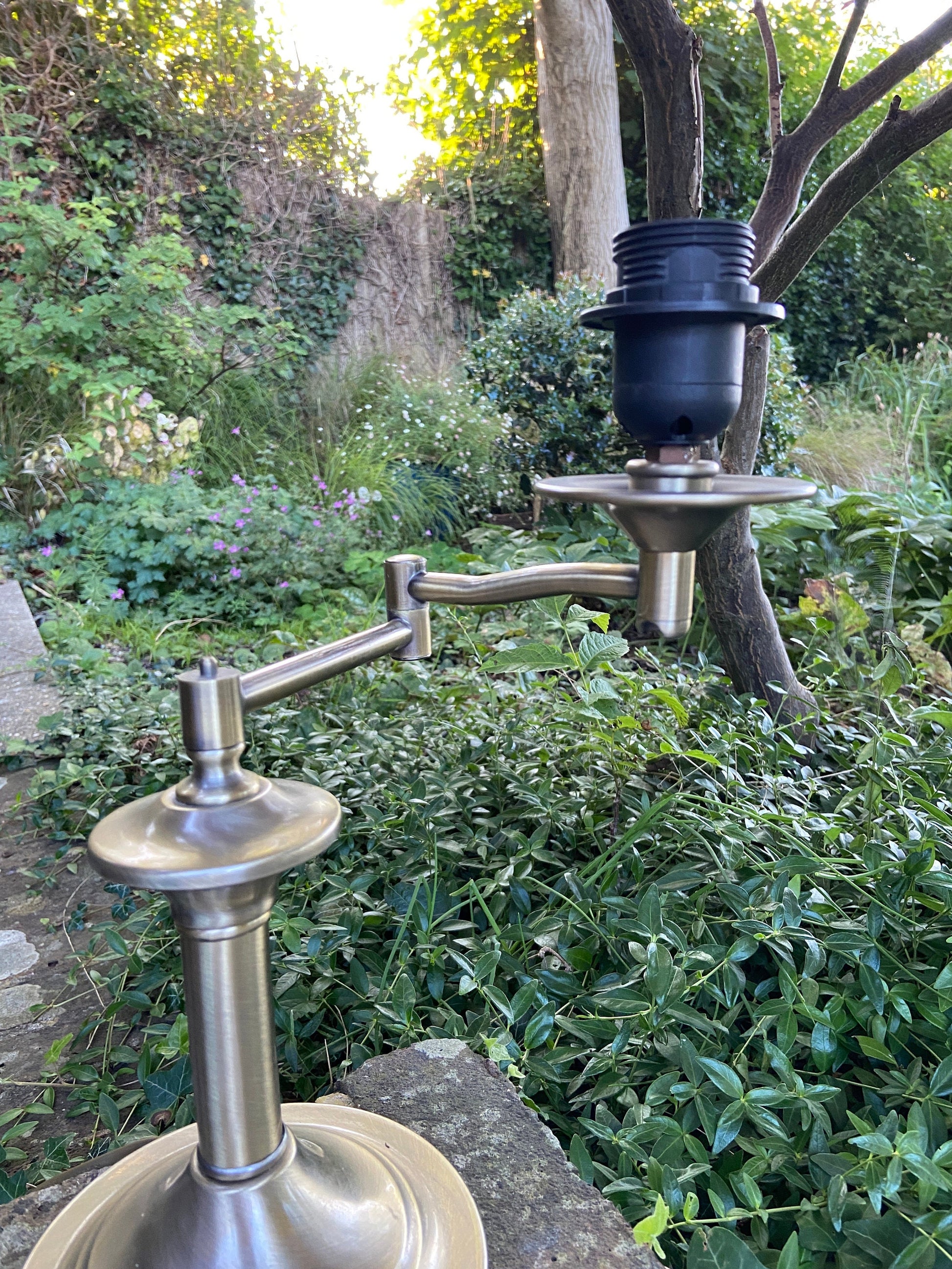 Vintage swing office table lamp, swing functionality, antique brass finish; working lamp; desk lamp, dressing table lamp, corner lamp