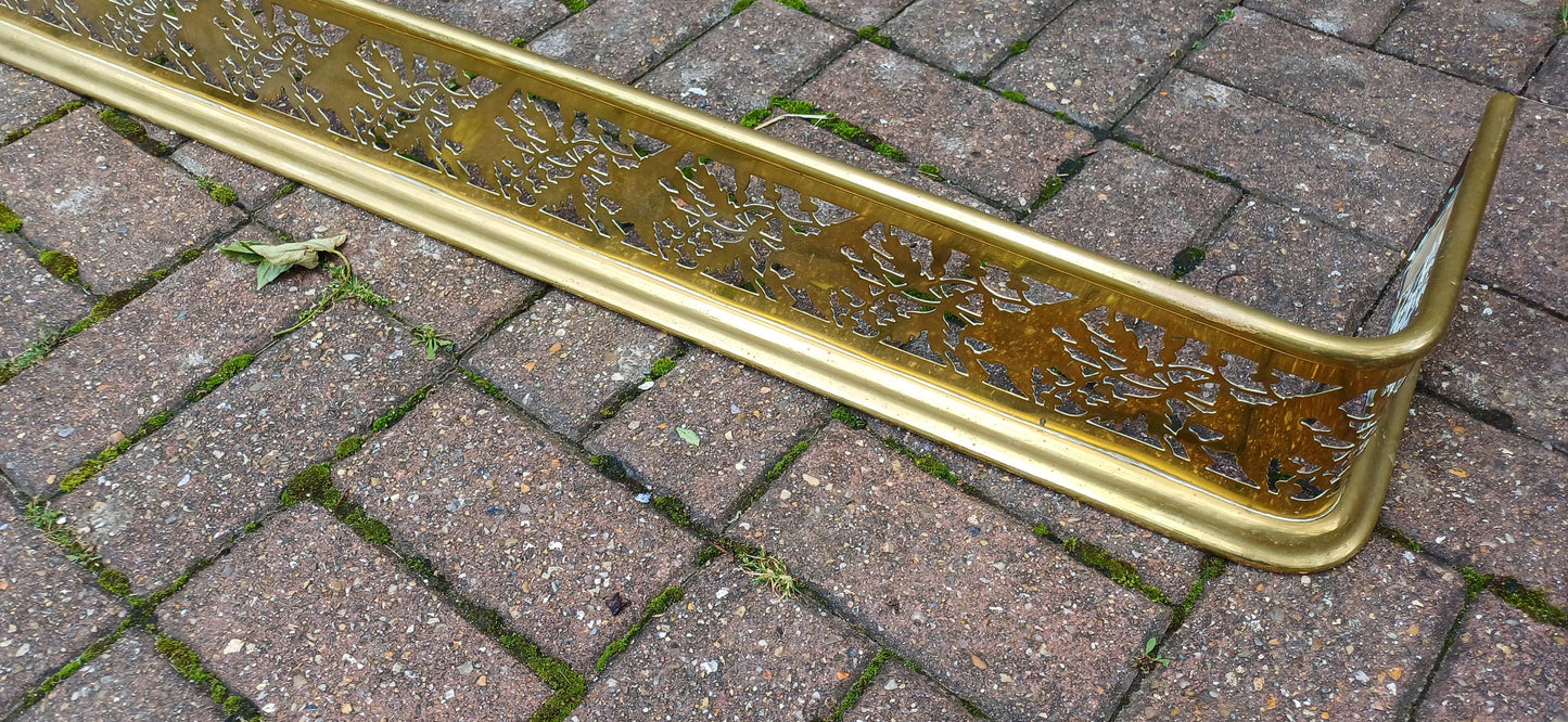 Superb Vintage Victorian Brass Fireplace Fender Guard in Excellent Condition