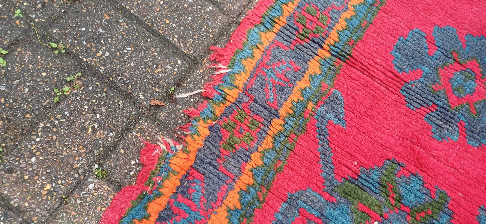 Charming Bohemian Age Worn Early 20th Century Vintage Rug Runner Beautiful Colours Shabby Chic 515 x 70 cm