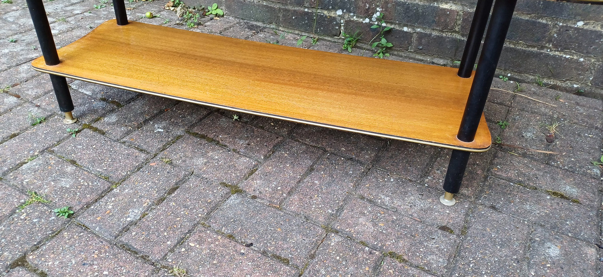 Vintage Retro 60s Two Tier Coffee Table TV/Media Stand Wood and Melamine.