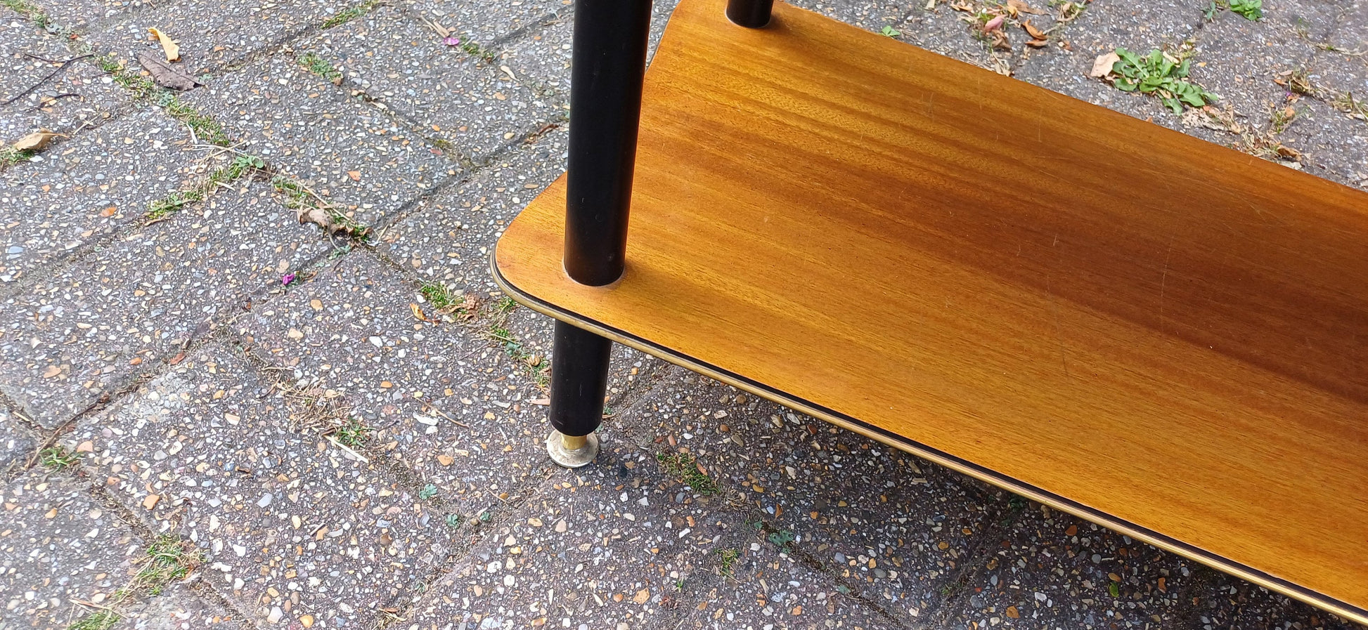 Vintage Retro 60s Two Tier Coffee Table TV/Media Stand Wood and Melamine.