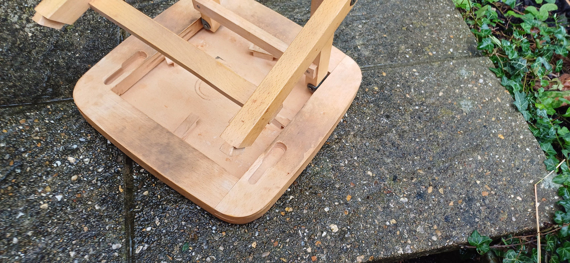 Vintage 80s Folding Upholstered and Cushioned Stool