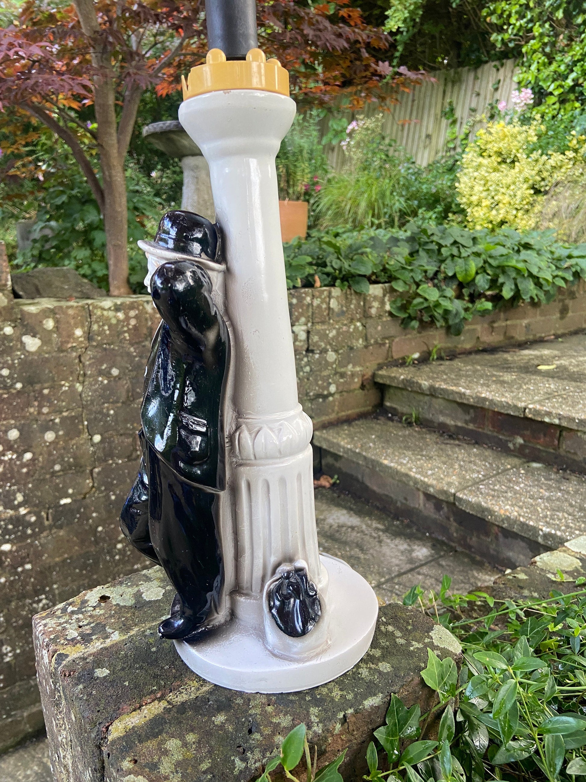 Collectible Charlie Chaplin ceramic table lamp, 1970s vintage table lamp, made in Italy, needs rewiring