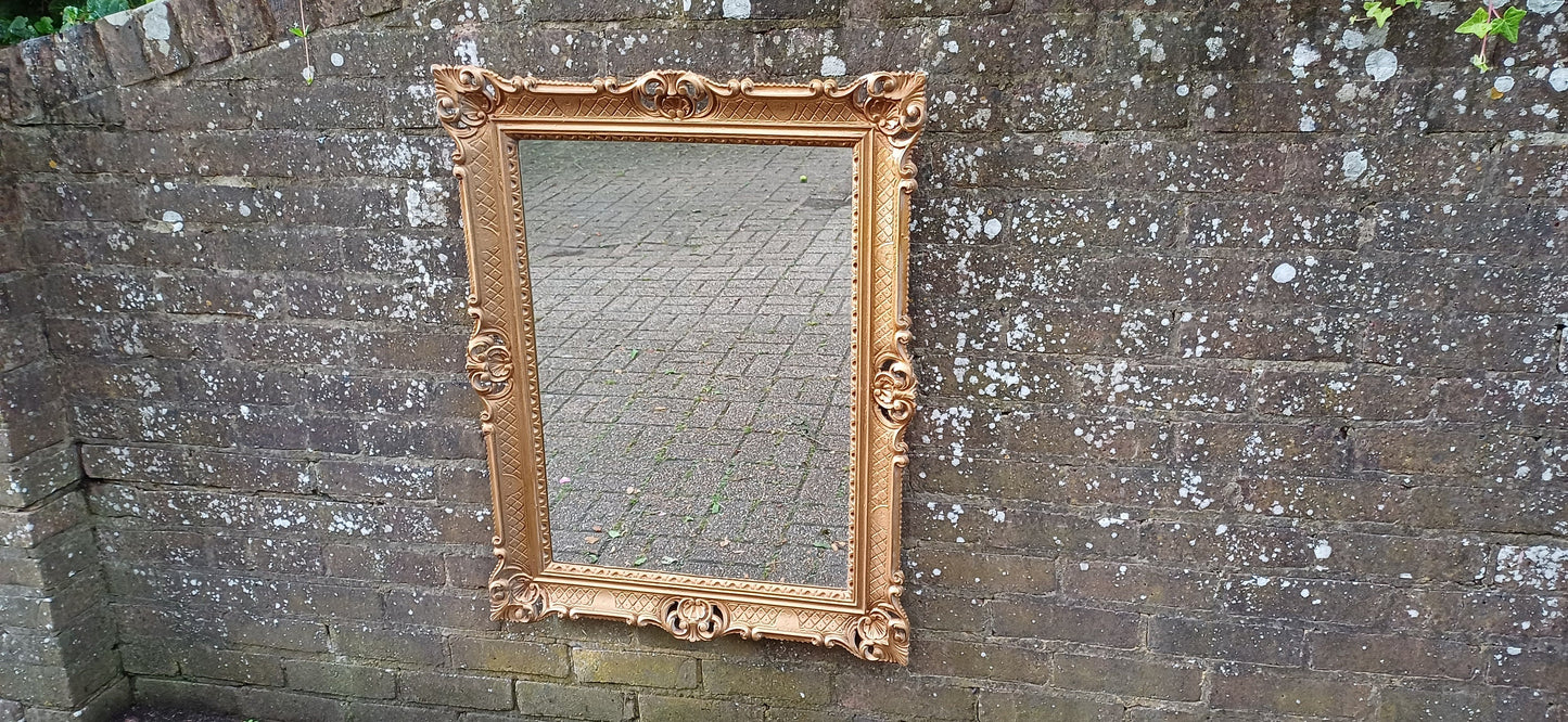 Huge 1970s Ornate Decorative Gold Gilt Wall Mirror