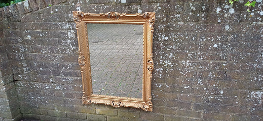 Huge 1970s Ornate Decorative Gold Gilt Wall Mirror
