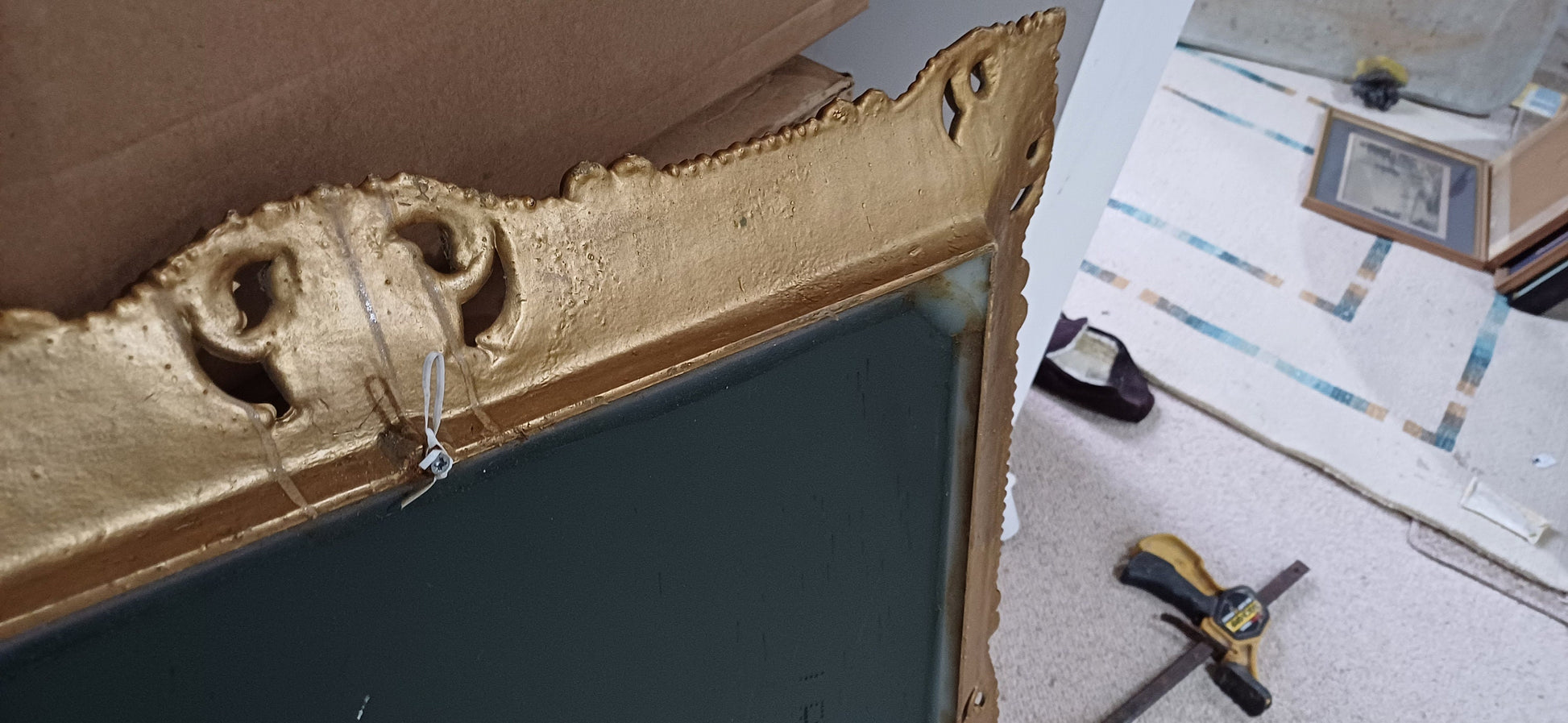 Huge 1970s Ornate Decorative Gold Gilt Wall Mirror