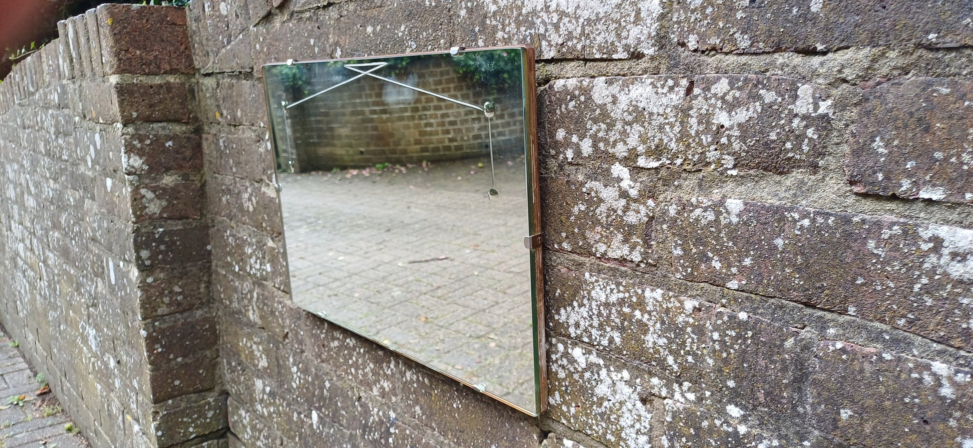 Unusual Hybrid Art Deco Art Nouveau Frameless Wall Mirror
