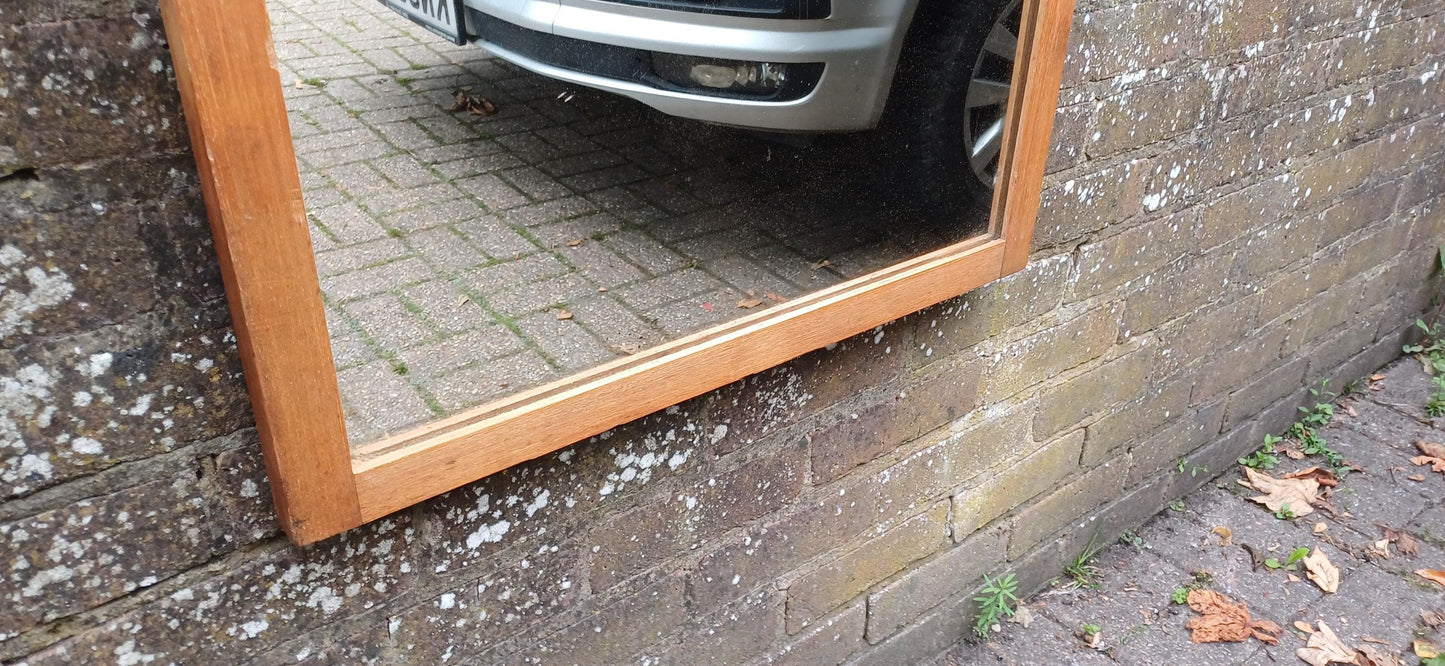 Quality Large Vintage Stripped Ash Wall Mirror