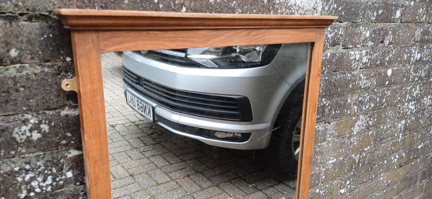 Quality Large Vintage Stripped Ash Wall Mirror