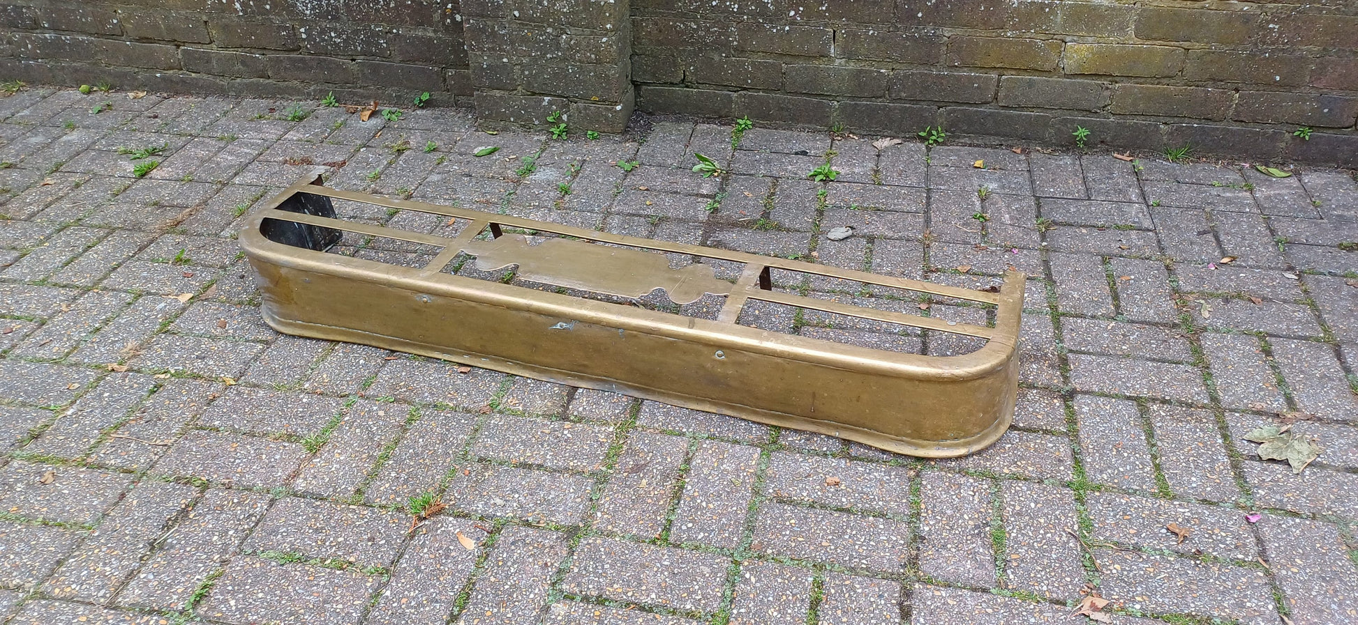 Vintage Victorian Shelf Platform Brass Decorative Fender Fireplace Guard