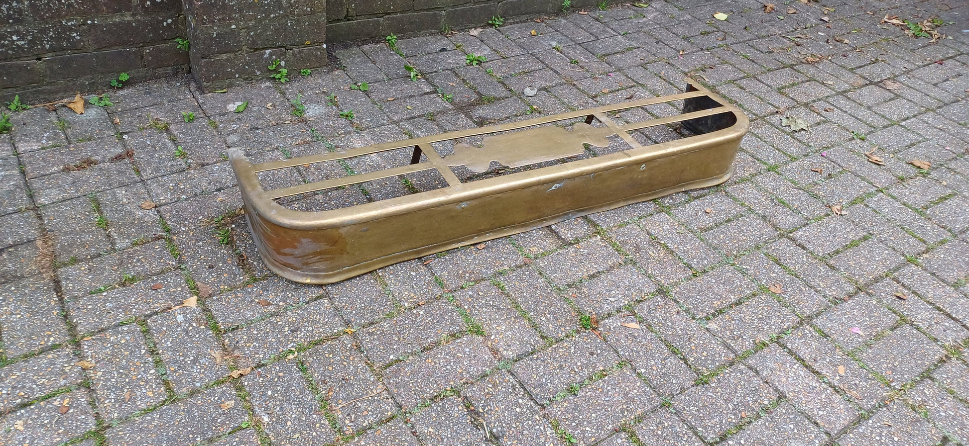 Vintage Victorian Shelf Platform Brass Decorative Fender Fireplace Guard