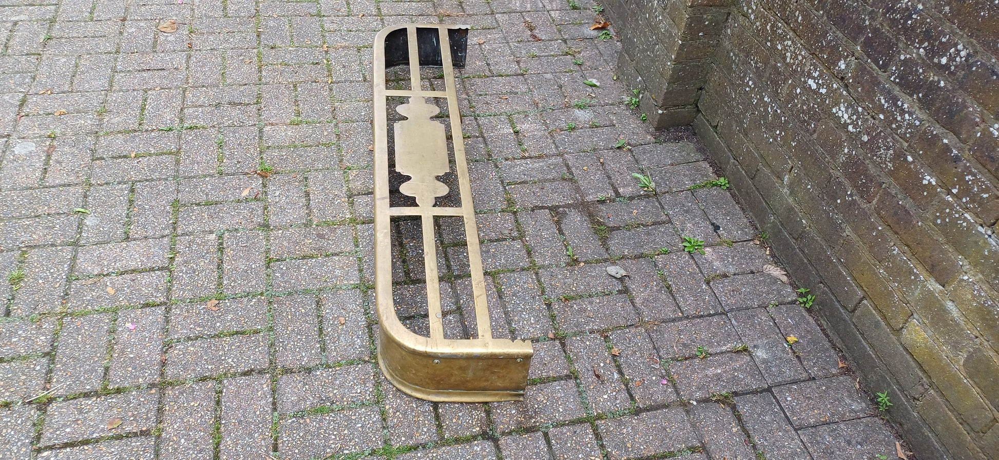 Vintage Victorian Shelf Platform Brass Decorative Fender Fireplace Guard